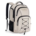 thumbnail image 1 of Mochila para portátil BAGSMART Travel con cargador USB de 15,6 pulgadas, color beige, 1 of 8