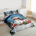 thumbnail image 3 of Homewish Retro Cute Snowman Bedding Comforter Set,Wild Christmas Reindeer Twin Comforter Sets,White Blue Bedding Set For Girls Kids,Microfiber Bedroom Decor Reversible,2pcs, 3 of 8