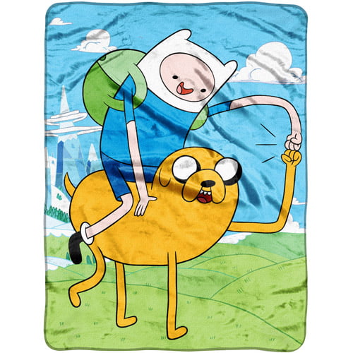 Childrens Adventure Time Finn And Jake Print Velour Cotton Bath And Beach Towel 