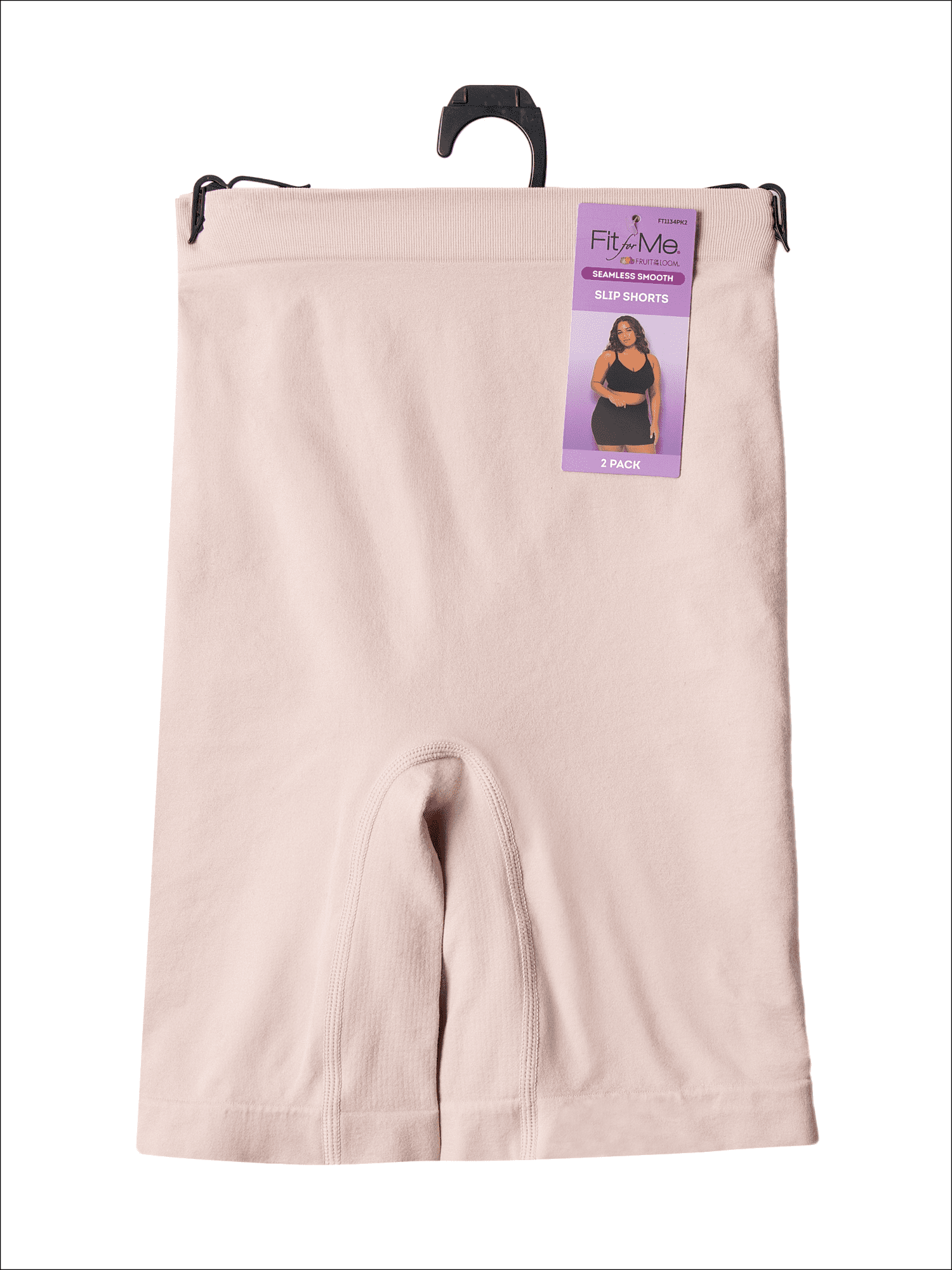 Fit for Me by Fruit of the Loom Women's Plus Size Seamless Short, 2-Pack, Sizes 1X-4X