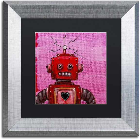 Trademark Fine Art 'Orangebot' Canvas Art by Craig Snodgrass, Black Matte, Silver Frame