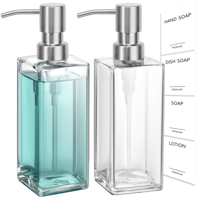 Dispensador de jabón GMISUN Glass con bomba de acero inoxidable 350 ml