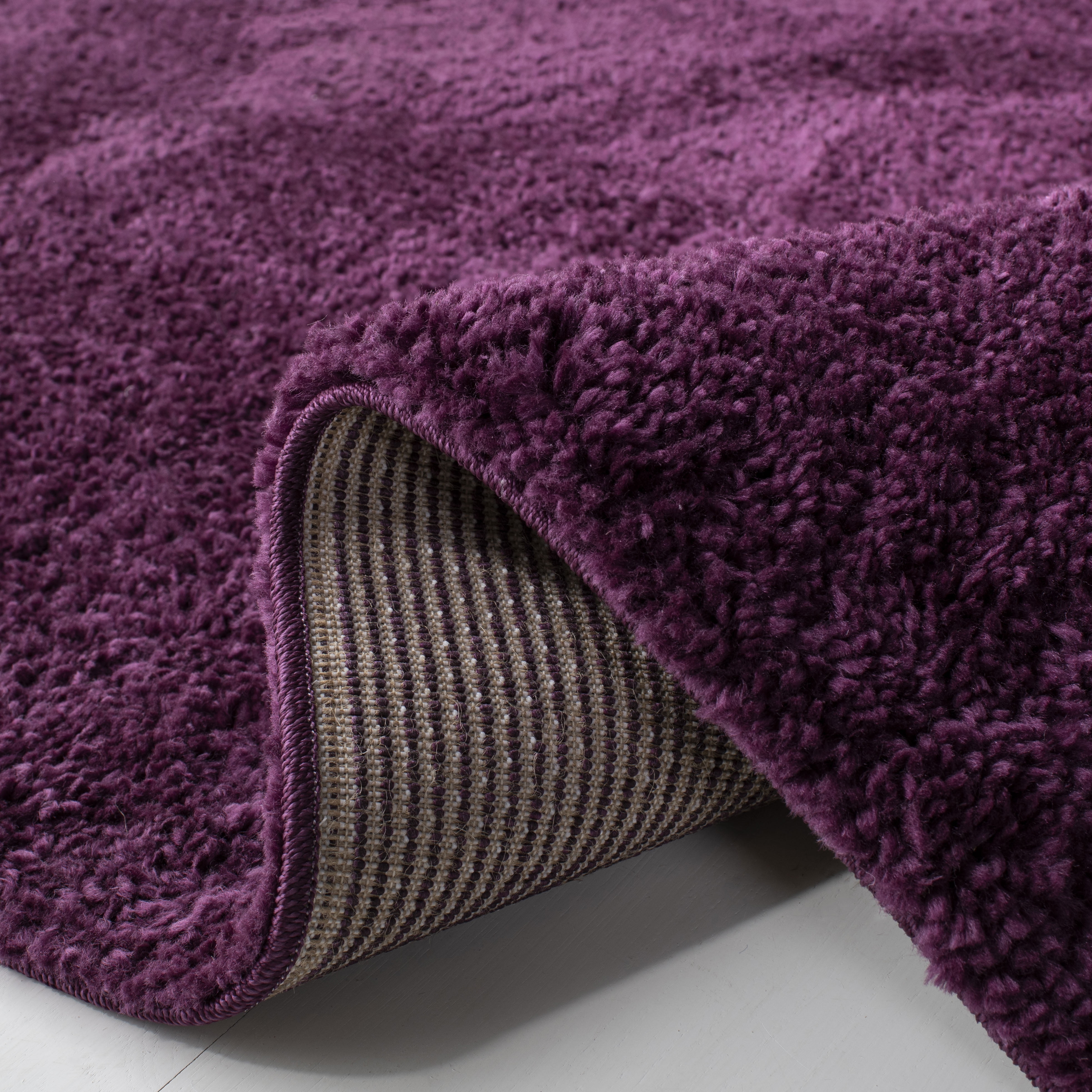 Safavieh August Carlene Solid Plush Shag Area Rug, Purple, 6' x 8'