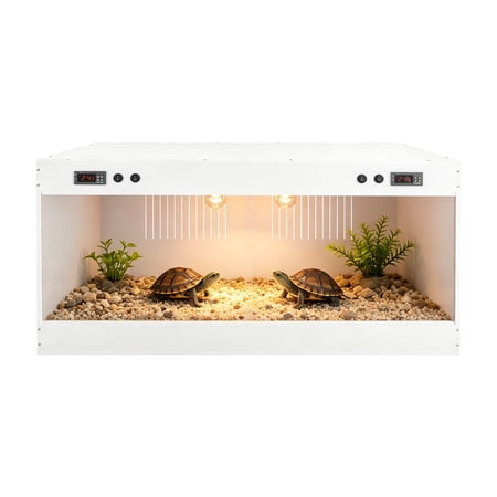 Reptile Tank Enclosure PVC Reptile Terrarium For Geckos Snakes Turtles Hedgehogs Habitat with Temperature Controller 39.4*19.7*19.7 in