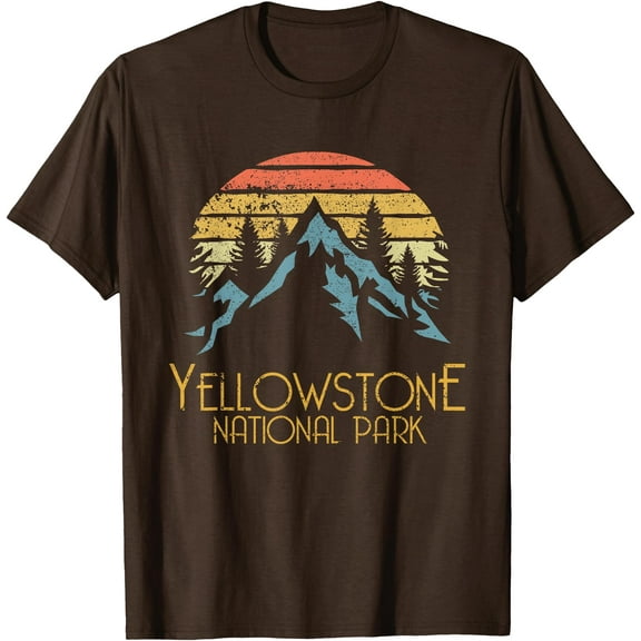 Vintage Retro Yellowstone National Park WY Unisex T-Shirt for Men Women Kids Toddler