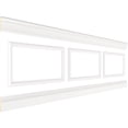 thumbnail image 3 of Ekena millwork 94 1/2"L (Adjustable 32"H to 36"H) Ashford Square Panel Traditional Wainscot Paneling Kit, 3 of 10