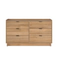 thumbnail image 5 of Prepac Simply Modern Dresser, Natural Oak Dresser for Bedroom, Chest of Drawers with 6 Drawers 52.5" W x 29.5" H x 16" D, WDBR-1806-1, 5 of 16