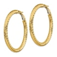 thumbnail image 6 of 14K Yellow Gold 4X35 Diamond-Cut Round Omega Back Hoop Earrings, 6 of 7