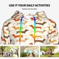 thumbnail image 4 of Lsque Dachshund Pattern Casual Women's Hoodie,Hooded Sweatshirt with Kangaroo Pocket,Pullover Hoodie with Eye-catching Drawstrings-Small, 4 of 7