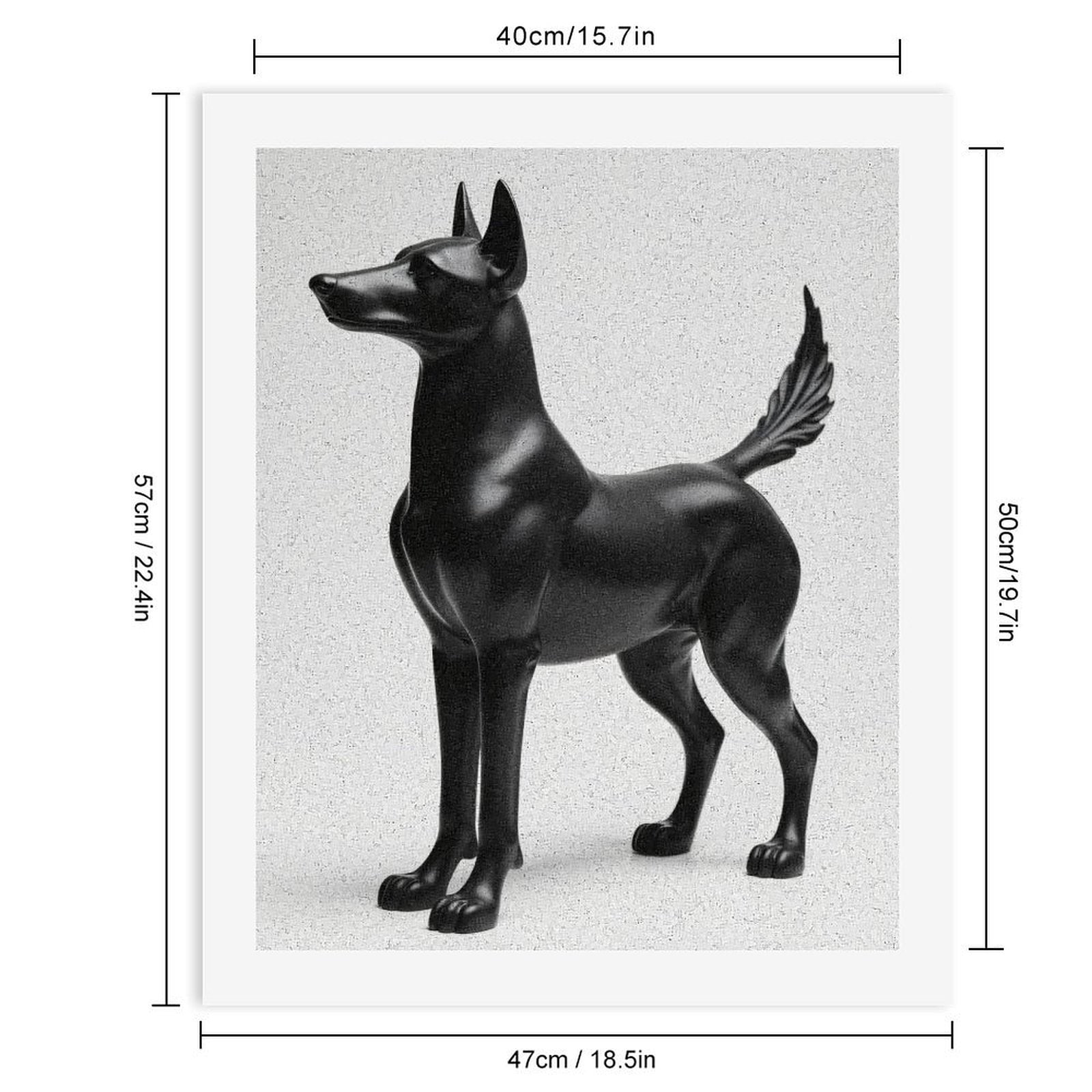 Paint by Numbers Kit for Adults, Sleek Black Canine Sculpture Paint by Numbers, Easy Paint by Numbers Kit for Adults Beginner, DIY Adult Paint by Number Kits on Canvas, 12x16in Home Decor