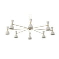 thumbnail image 2 of 8 Light Large Stilnovo Style Raw Brass chandelier light Fixture, 2 of 9