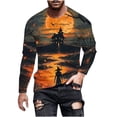 thumbnail image 2 of WAENQINLA Funny Halloween Shirts Men Winter Casual Crewneck Sweatshirts Cute Halloween Print Long Sleeve Shirt Holiday Party Halloween Shirts, 2 of 5