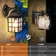 thumbnail image 4 of Linterna de pared para exteriores de atardecer a amanecer, accesorios de iluminación exterior, montaje en pared con sensor de fotocélula, luz de pared negra resistente al agua, aplique de pared, 4 of 7