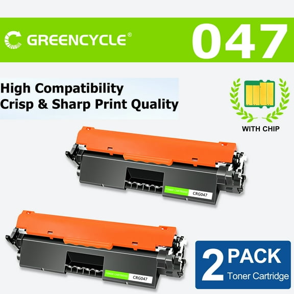 greencycle CRG047 Toner Cartridge Replacement Compatible for CANON 047 Black Toner Cartridge imageCLASS MF113W LBP113W LBP112 MF112 MF110 LBP110 Printer Ink Cartridge (2PCS)
