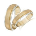 thumbnail image 3 of Pompeii3 Gold Matching His Hers Two Tone Wedding Band Ring Set, 3 of 5