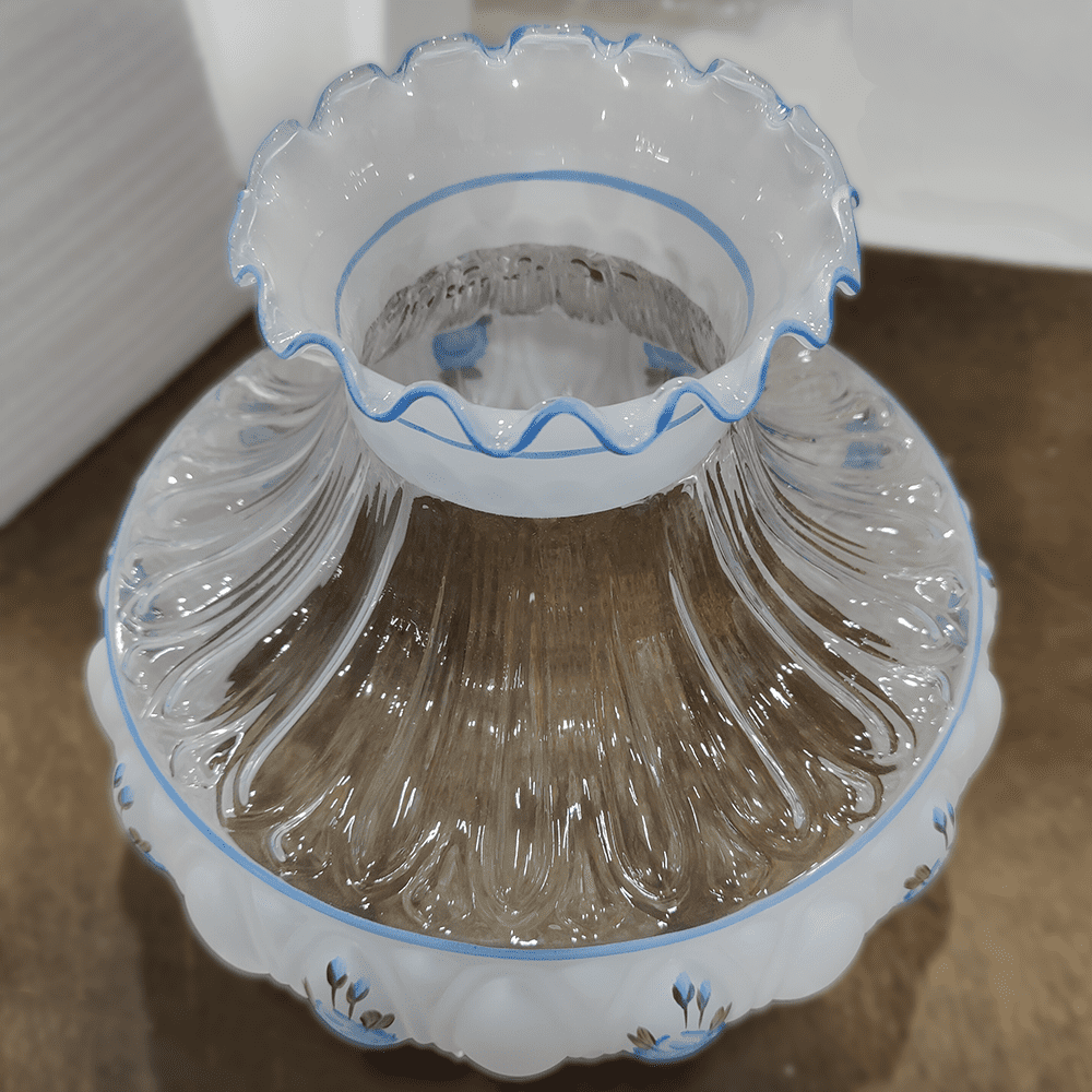 Aladdin 10" Blue Rose Glass Lamp Shade M750