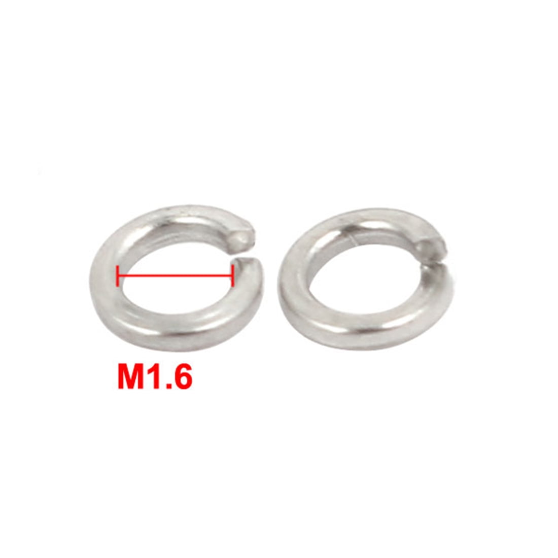 60pcs M1.6,2,2.5,3,4,5 Split Lock Spring Coil Washers Kit A2 304 Stainless Steel 