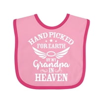 Inktastic Handpicked for Earth by My Grandpa in Heaven Angel Wings Boys or Girls Baby Bib