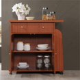 thumbnail image 3 of Hodedah Contemporary Wooden Kitchen Cart with Spice Rack in Cherry Finish, 3 of 7