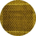 thumbnail image 1 of Ahgly Company Machine Washable Indoor Round Southwestern Yellow Country Area Rugs, 8' Round, 1 of 4