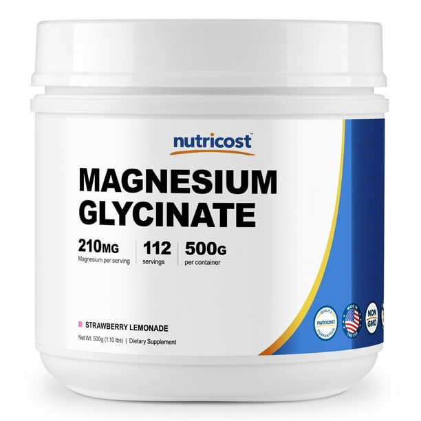 Nutricost Magnesium Glycinate Powder Supplement (500 Grams) Strawberry Lemonade