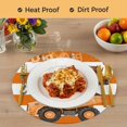 thumbnail image 4 of Orange Striped Truck Round 15 Inch Placemats Set of 6, Farmhouse Stripes Modern Art HeatResistant Non Slip Place Mats for Dining Table, Wipeable Braided Kitchen Table Mats for Housewarming, 4 of 9