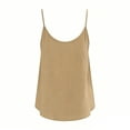 thumbnail image 5 of Fengqque Women's Summer Round Neck Button Spaghetti Strap Slim-Fit Solid Color Womens Tank Top Khaki XL(XL), 5 of 6