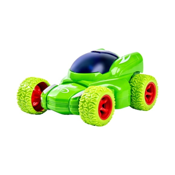 Green Friction Double Sided Car Toy Flip Action For Boys Age 3 Plus Size 4.72 Inches Long Inertial Power Fun Shock Design Gift