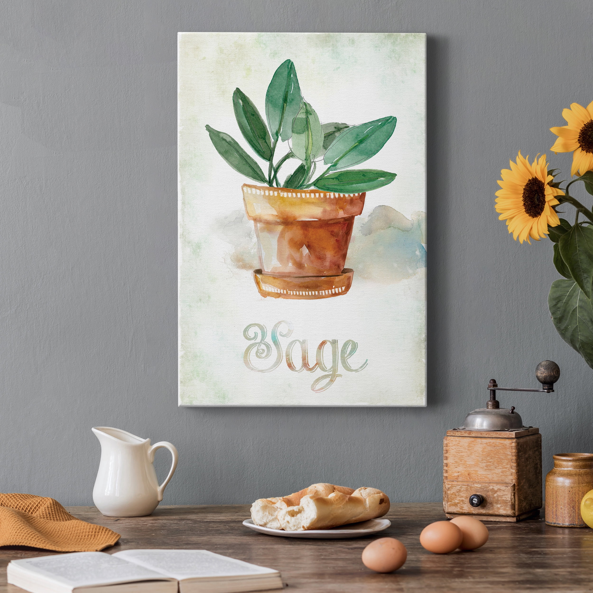 Potted Sage Premium Gallery Wrapped Canvas - Ready to Hang - 40 x 60