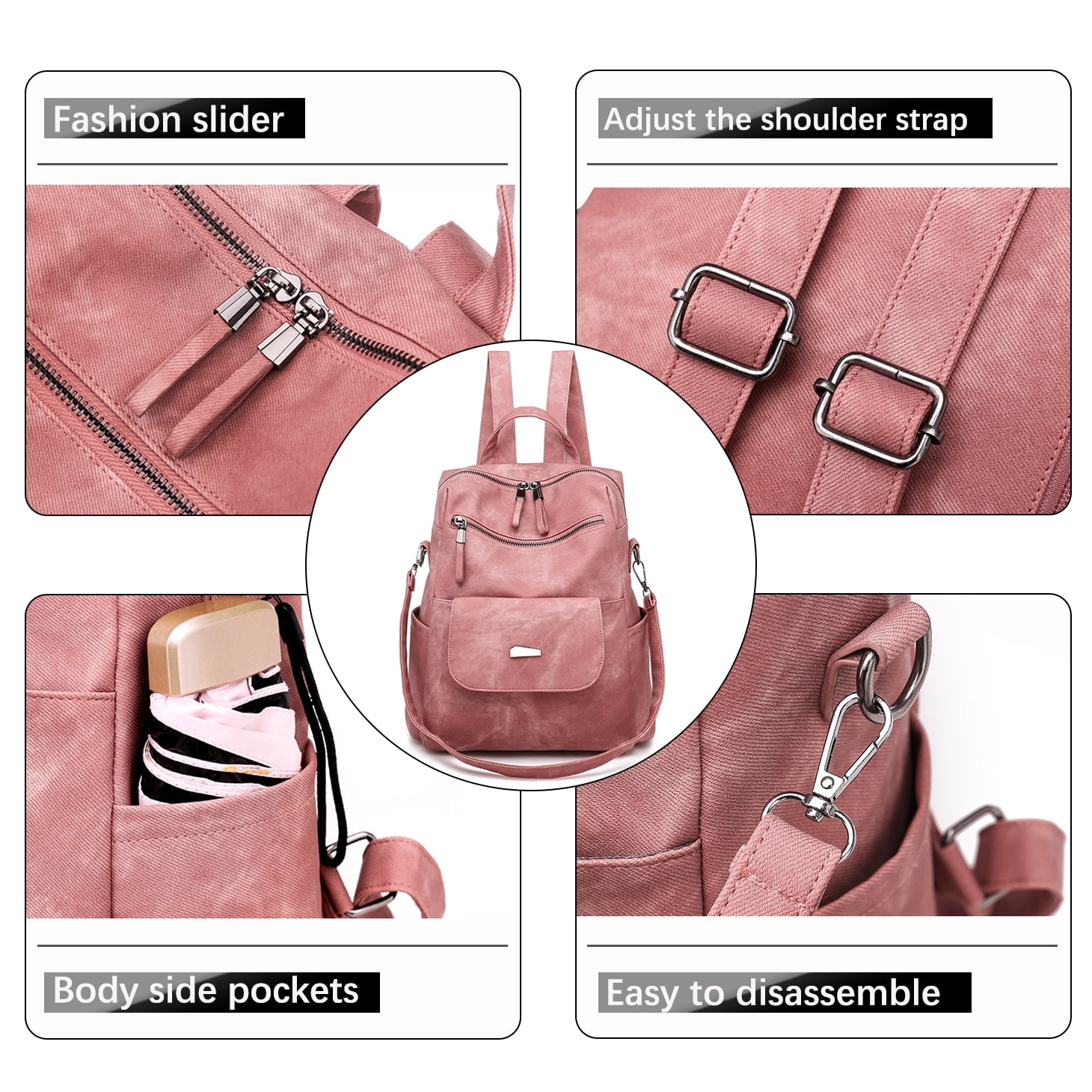 7405 Backpack Purse Fashion Backpack Purses PU Leather Daypacks Anti-Theft Womens Backpack Purse Fashion Leather Designer Anti-theft  main image 2