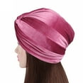 thumbnail image 5 of Dress Choice Women's Stretch Velvet Turbans Head Beanie Cover Twisted Pleated Headwrap Chemo Hair Cover Beanie Hats for Women Girls, 5 of 8