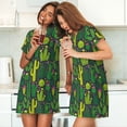 thumbnail image 4 of Naloa Cactus 1 Print Women Nightgowns,Womens Loungewear,Short Sleeve Sleepwear,Comfy Ladies Nightdress, 4 of 6