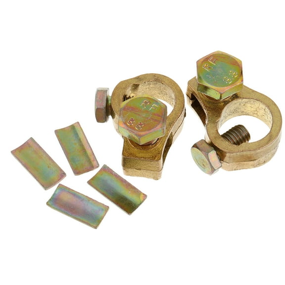 WORGEOUS  2 Pcs Automotive Battery Post Terminal Quick Connect Connectors Terminals Golden