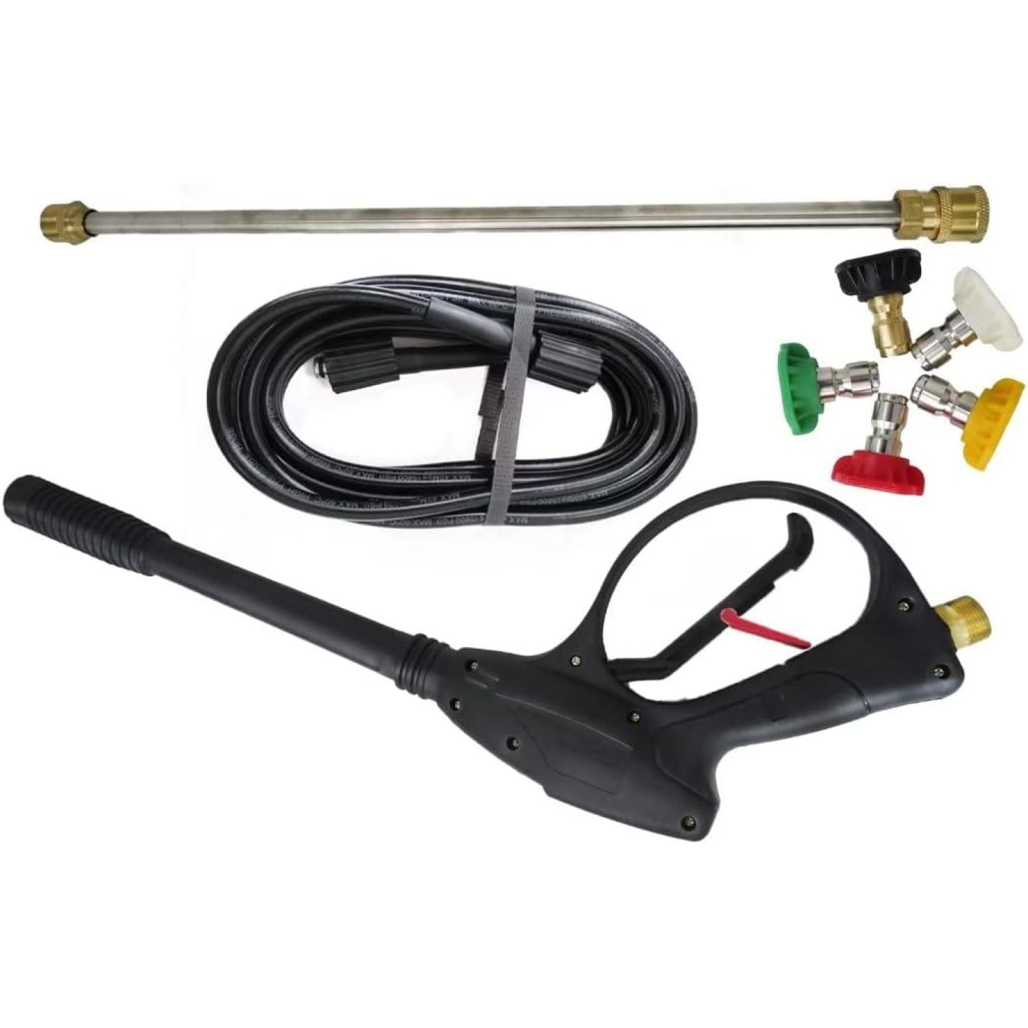 HElectQRIN Pressure Washer Gun Assembly, 3600 PSI Power Washer Handle Gun with Replacement Wand
