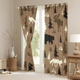 thumbnail image 3 of Homewish Cute Cartoon Rabbit Blackout Curtains,Wild Moose Eagle White Black Brown,2-Panel 52x84, 3 of 6