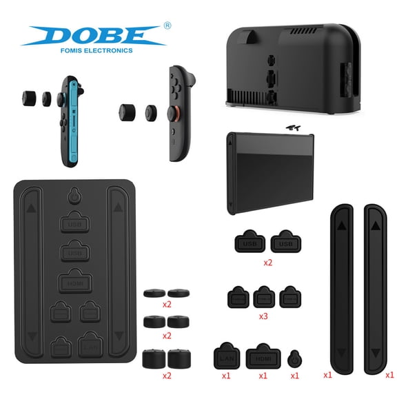 Nintendo Switch 2 6-in-1 Dust Plug & Thumb Grip Bundle - Anti-Dust Plugs for NS2 Console Ports   Non-Slip Silicone Joy-Con Thumb Caps, Protective Accessory Kit for Switch 2