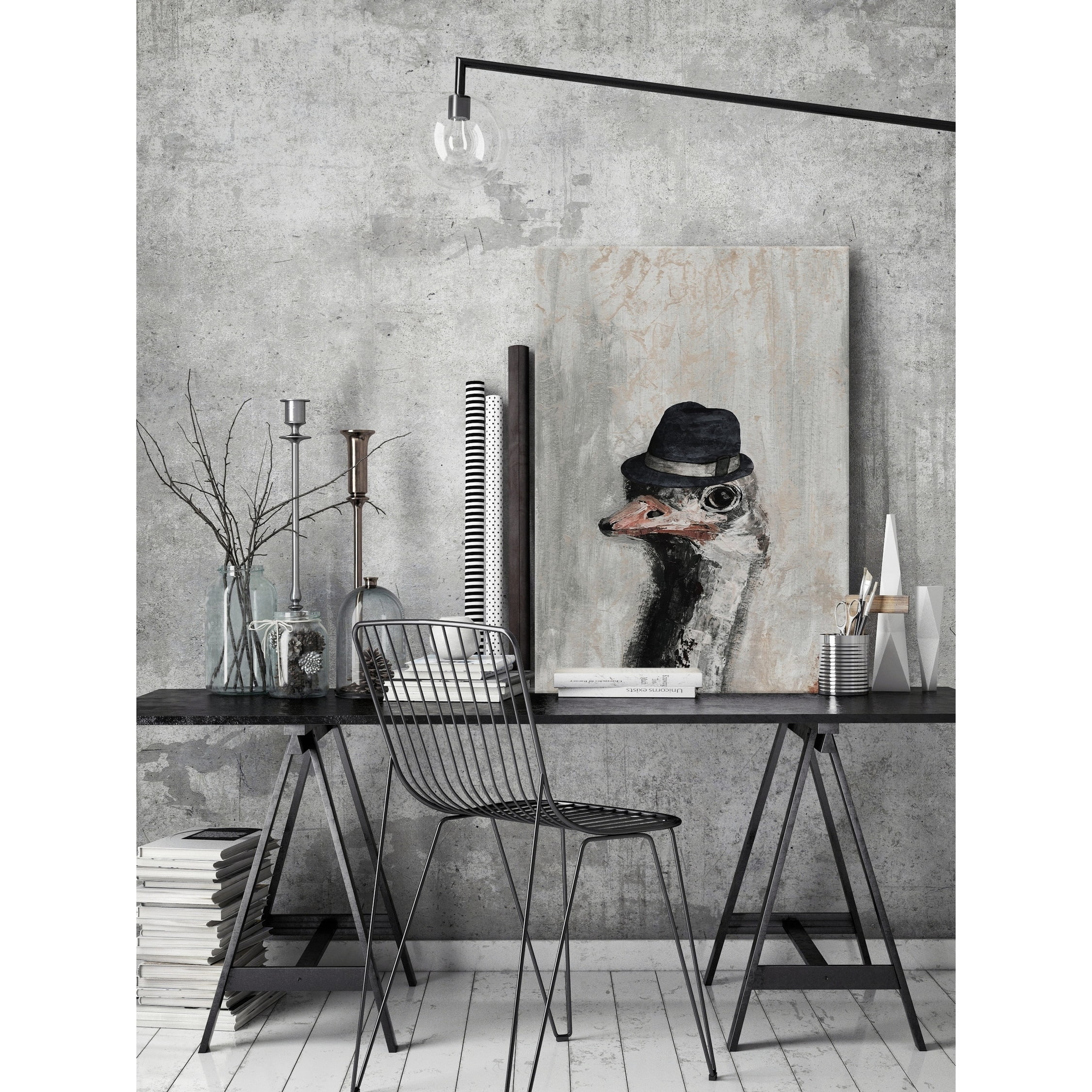 Marmont Hill Mister Ostrich Canvas Wall Art