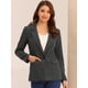 thumbnail image 2 of Blazers para mujer Chaqueta tipo blazer a cuadros con solapa con muesca Boyfriend Gris Negro S, 2 of 6