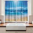 thumbnail image 2 of Ambesonne Beach Kitchen Curtains, Cloudy Sky in Sea Summer, 55"x39", Sand Brown Blue, 2 of 3