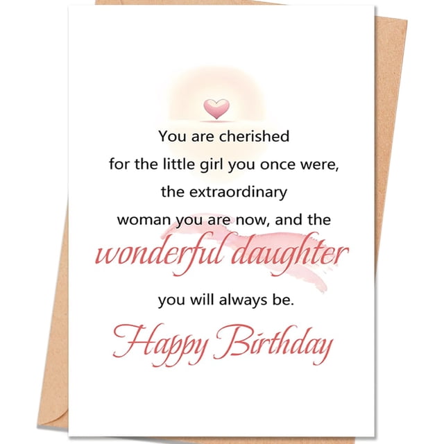 Tarjeta de Cumpleaños uugtcard para Hija 13.5x20.3cm Papel Premium