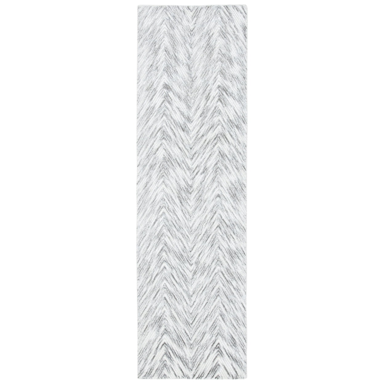SAFAVIEH Soho Ryker Zig-Zag Area Rug, Grey/Ivory, 4' x 6'