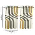 thumbnail image 4 of Modern Abstract Geometric Lines Boho Kitchen Curtains - Vintage Tier Cafe Curtains for Bathroom Living RV Rod Pocket Window Drapes 36 Inch 2 Panels Set 28"x36" Window Treatment Tiers, 4 of 4