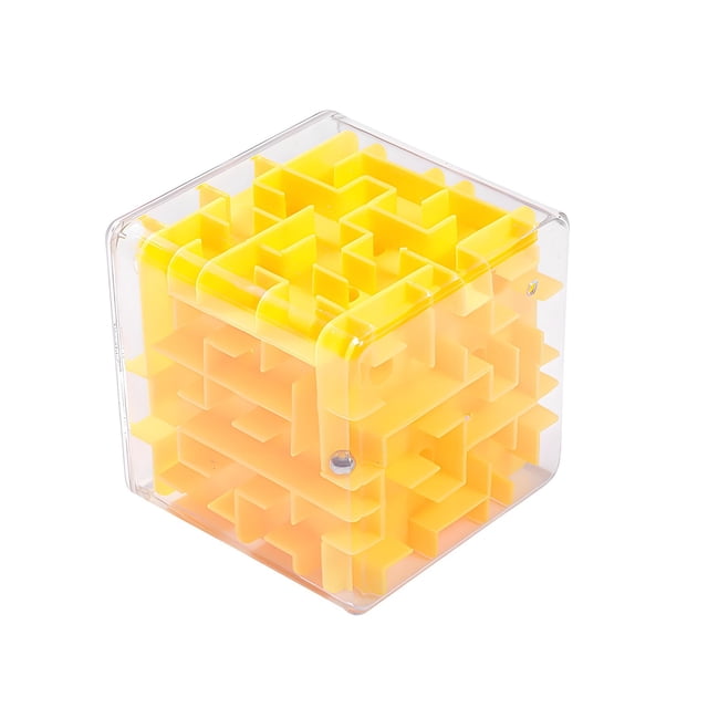 Yellow Yellow Brain Teaser Maze, With Compact Design And Engaging Challenge, Perfect For Travel And Educational Play