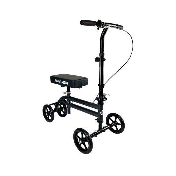 Economy Knee Scooter - Steerable, Foldable, Dual Brakes, for Surgery Recovery and Injuries, Black