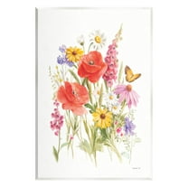 Stupell Industries Mixed Flower Arrangement Butterfly Graphic Art Unframed Art Print Wall Art, Design by Danhui Nai