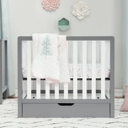 Carters Colby 4-in-1 Convertible Mini Crib with Trundle, Gray and White