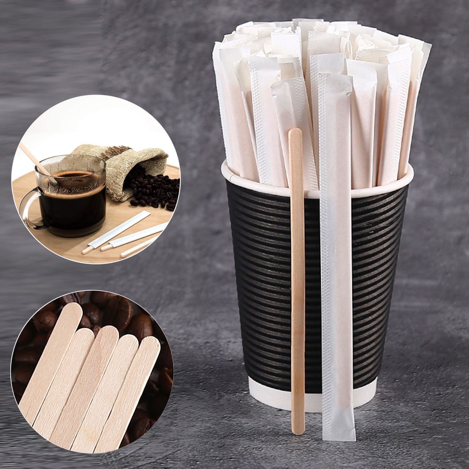 Disposable Wooden Coffee Stirrers 5.5 Inch Stir Stick 1000 5.5" 