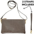 thumbnail image 6 of Humble Chic Clutch Purse Wristlets for Women - Dark Silver Vegan Crossbody Wristlet Purse, 6 of 10