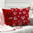 thumbnail image 3 of Valentine''s Day Pillow Covers 18x18 Inch Set of 2 White Lines Love Heart Decor Red Throw Pillow Covers Valentine''s Day Cushion Case Decoration for Sofa Couch 54D, 3 of 6