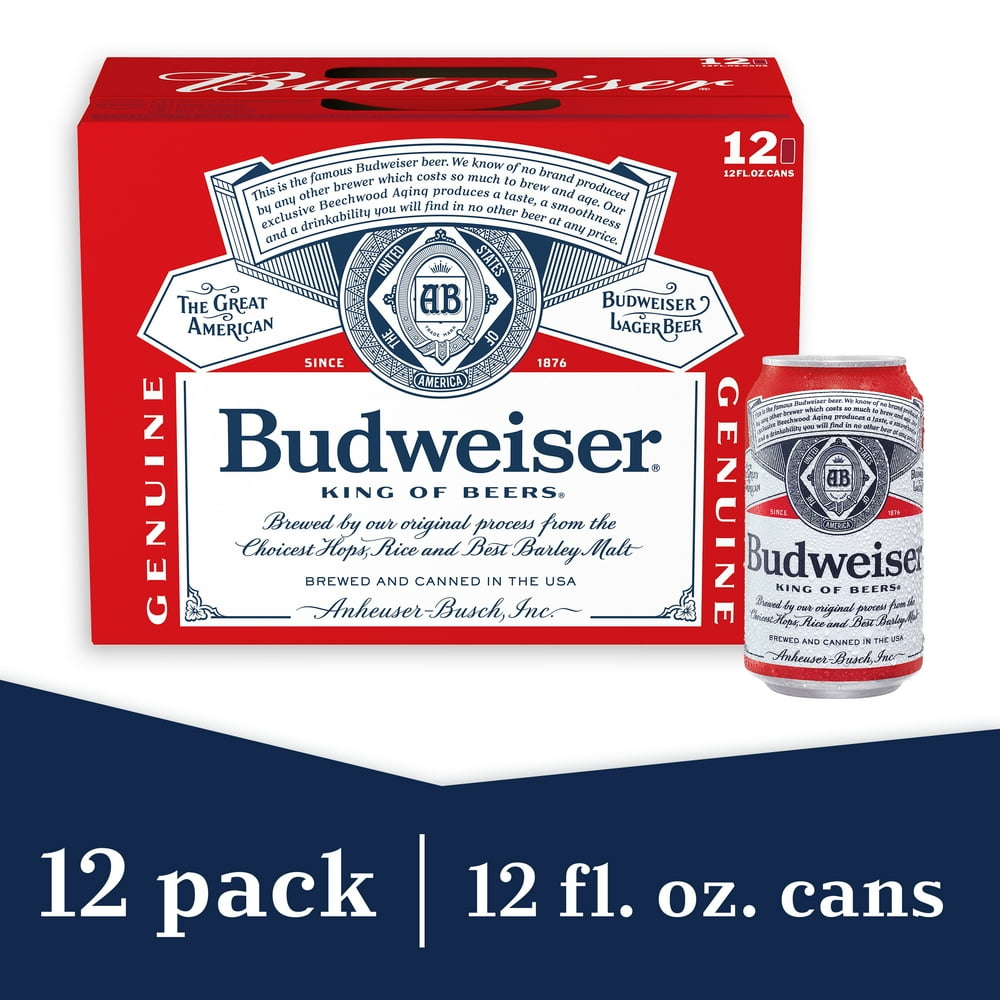 Budweiser Beer, 12 Pack Beer, 12 FL OZ Cans